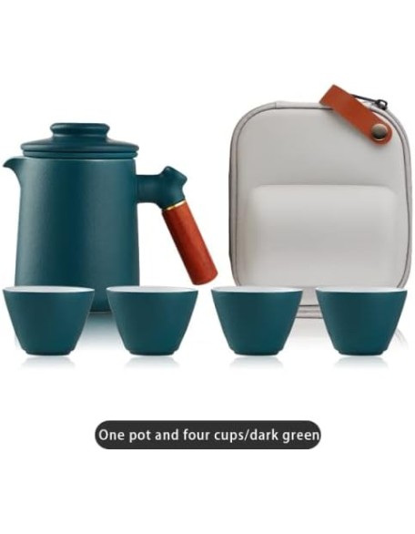 Tea Set Tea Set Teapot Tea Cup Japanese Ceramic Porcelain Kung Fu Tea Set Teaware Travel Outdoor A Tea Pot and Four Cup Portable Storage Office Tea CupTeapot