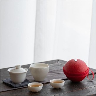 Tea Set Tea Set Teapot Tea Cup Travel Bag Chinese Kung Fu Tea Set Gaiwan Teapot Teacups Fair Mug Tea Sets White Ceramic for Gift Puer DrinkwareTeapot