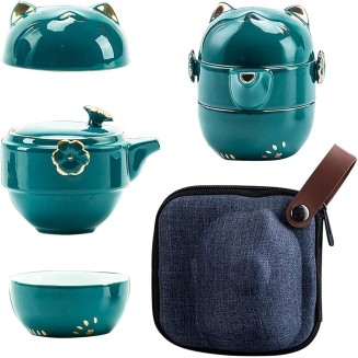 Tea Set Tea Set Teapot Tea Cup Cat Porcelain Tea Mug with Strainer Filter and Lid Portable Ceramic Portable Tea Coffee Mug Set for Office Travel and HomeTeapot