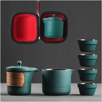 Tea Set Tea Set Teapot Tea Cup Travel Kung Fu Tea Set Black Chinese Designer Teaware Vintage Portable One Pot Four Cups Car Portable Teapot Business Gift Teapot
