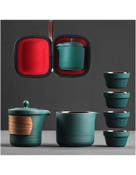 Tea Set Tea Set Teapot Tea Cup Travel Kung Fu Tea Set Black Chinese Designer Teaware Vintage Portable One Pot Four Cups Car Portable Teapot Business Gift Teapot