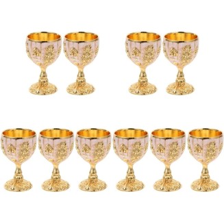Simple Teapot Teacup, Tea Set for Home Ceramic Tea Set, Wine Glass Juice Cups Set of 4 Engraved Flower Metal Embossed Wine Glasses Floral Wine Glasses Cocktail Glasses Wine Cup: Vintage ( Color : Gold