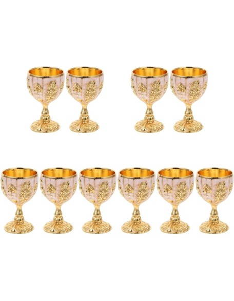 Simple Teapot Teacup, Tea Set for Home Ceramic Tea Set, Wine Glass Juice Cups Set of 4 Engraved Flower Metal Embossed Wine Glasses Floral Wine Glasses Cocktail Glasses Wine Cup: Vintage ( Color : Gold